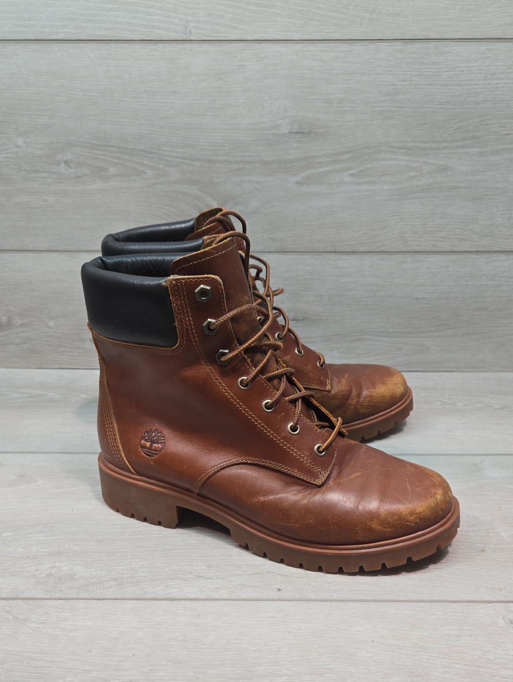 Timberland Women A3419 Ankle Distressed Leather Boots Shoes Sz 8